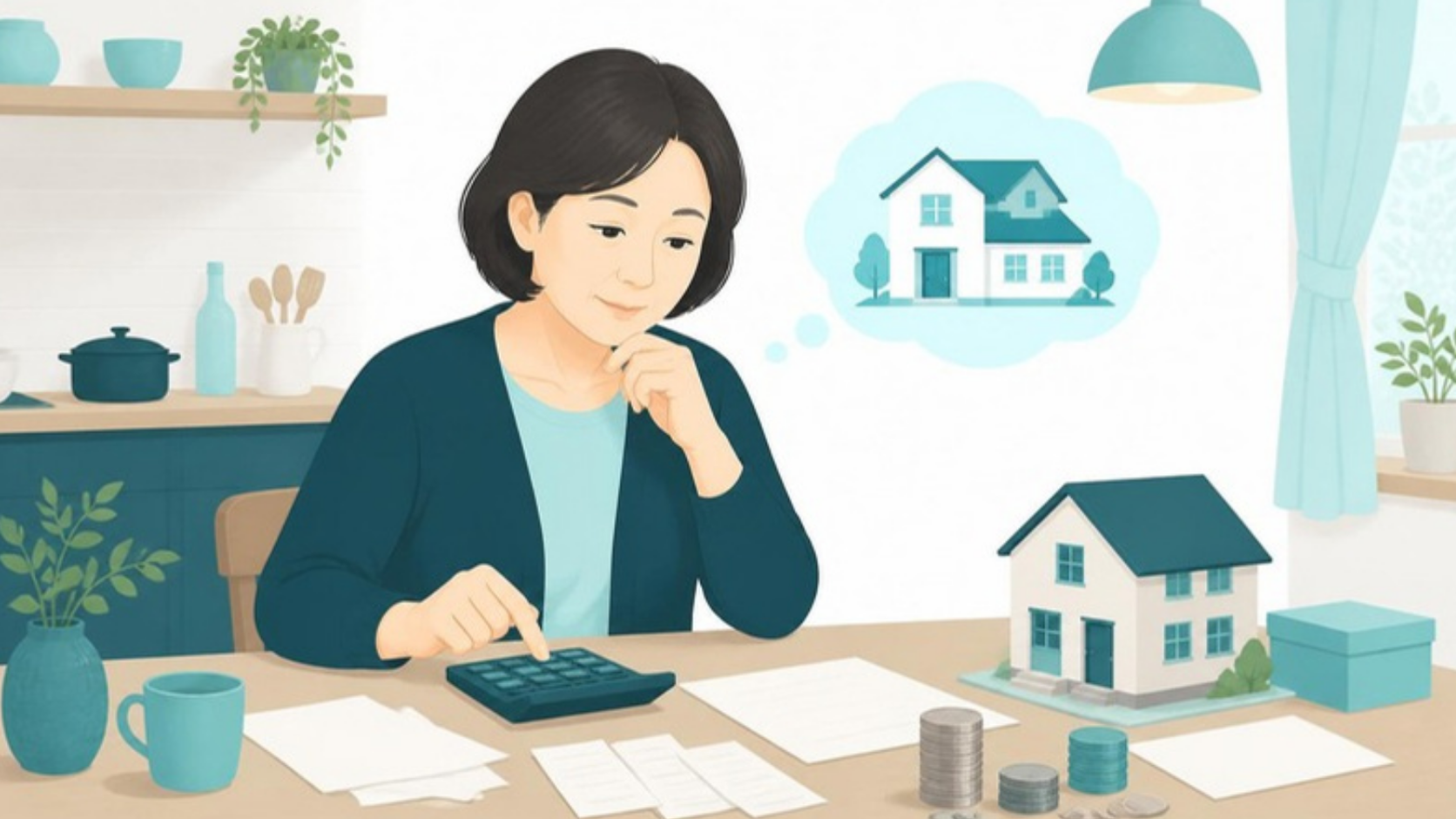 実家を売ったときの税金を計算する女性