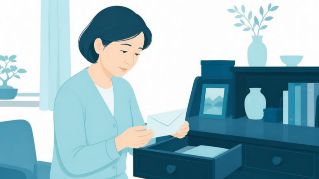 親の机の引き出しで封筒に入った遺言書を見つけた女性