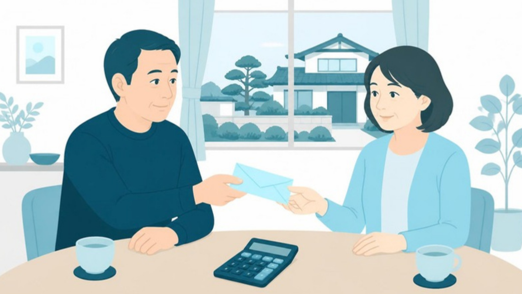 実家の固定資産税をきょうだいで分担する場面