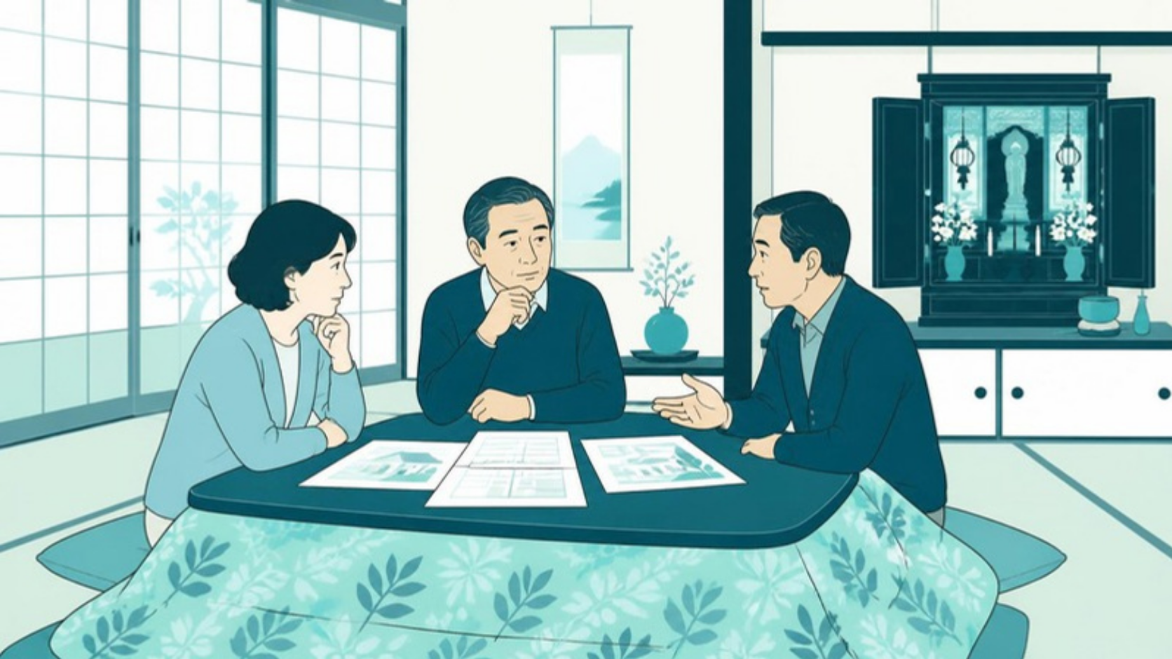 借地の実家をどうするか話し合う家族