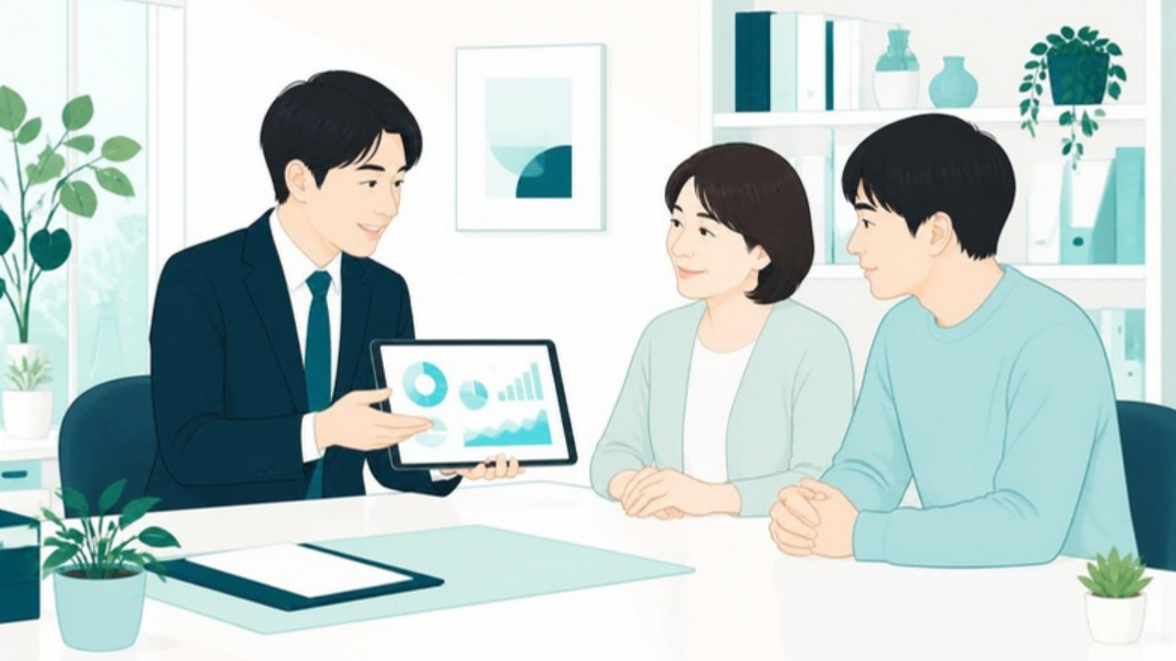 税理士に相続税の申告を相談する家族